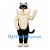 Cat Mascot Costume in Black and White with Red Nose