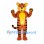 Tiger Mascot Costume in Rust Orange with Yellow Belly and Paw Pads