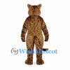 Leopard Mascot Costume with White Cheek Fur and Spotted Belly