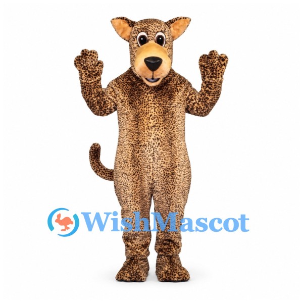 Leopard Mascot Costume in Tan with Small Dark Spots