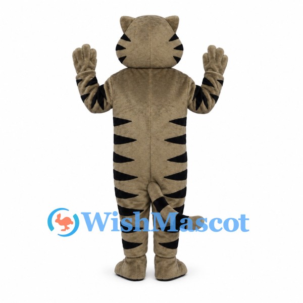 Tiger Mascot Costume in Gray with Black Stripes
