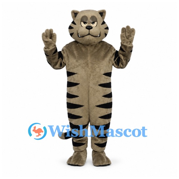 Tiger Mascot Costume in Gray with Black Stripes