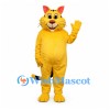 Cat Mascot Costume in Yellow with Black Tail Stripes