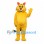 Cat Mascot Costume in Yellow with Black Tail Stripes