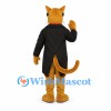 Cat Mascot Costume with Black Tailcoat and Red Bow Tie