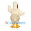 Rooster Mascot Costume in Cream with Red Comb and Fan Tail