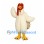 Rooster Mascot Costume in Cream with Red Comb and Fan Tail