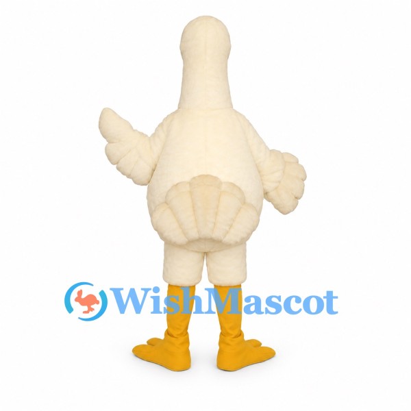 Turkey Mascot Costume in Cream with Red Wattle and Purple Face