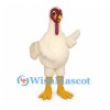 Turkey Mascot Costume in Cream with Red Wattle and Purple Face