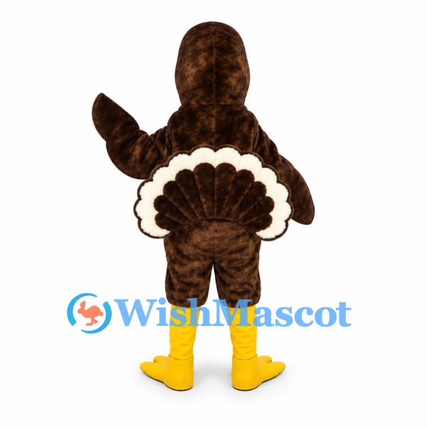 Turkey Mascot Costume in Brown with Large Fan Tail