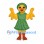 Duck Mascot Costume with Green Dress and Matching Hat
