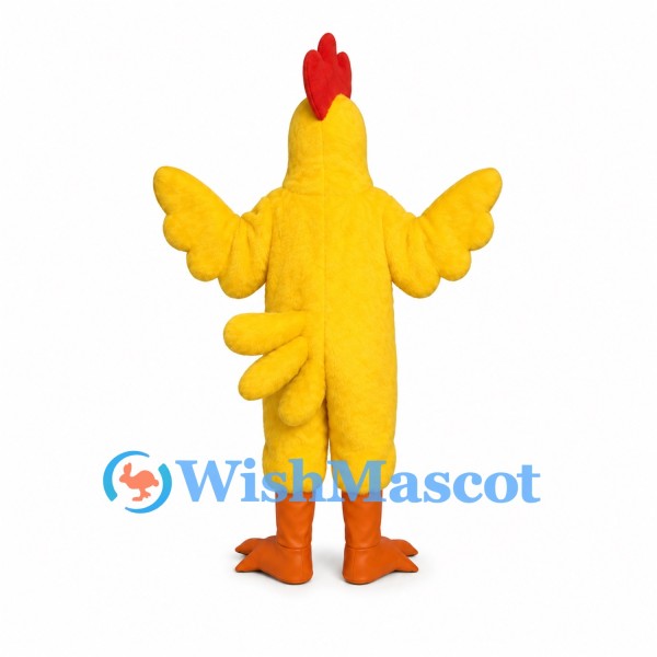 Rooster Mascot Costume in Yellow with Red Comb and Orange Feet