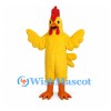 Rooster Mascot Costume in Yellow with Red Comb and Orange Feet
