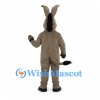 Donkey Mascot Costume in Gray with Black Mane and White Belly