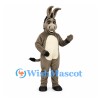 Donkey Mascot Costume in Gray with Black Mane and White Belly