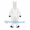 Horse Mascot Costume in White with Cream Mane and Black Hooves