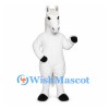 Horse Mascot Costume in White with Cream Mane and Black Hooves