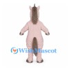 Horse Mascot Costume in Pink with Gray Mane and Tail