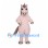 Horse Mascot Costume in Pink with Gray Mane and Tail