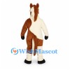 Horse Mascot Costume in Brown and Cream with Patchwork Body