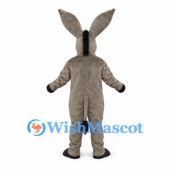 Donkey Mascot Costume in Gray with Oversized Ears