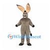 Donkey Mascot Costume in Gray with Oversized Ears