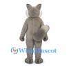 Wolf Mascot Costume in Gray with White Belly and Bushy Tail