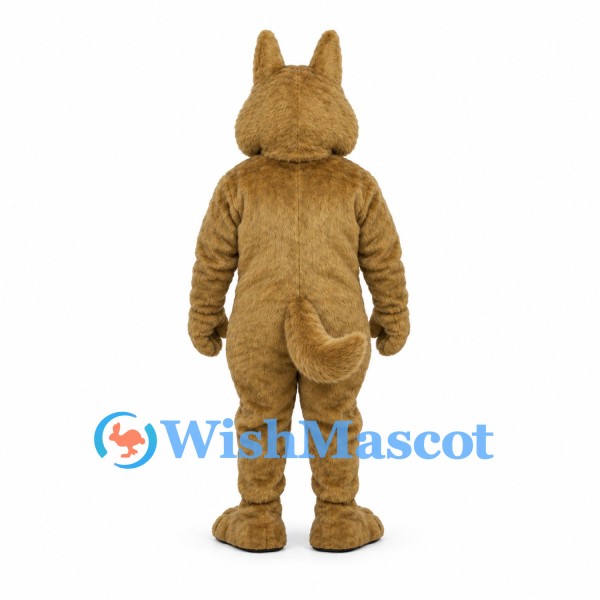 Wolf Mascot Costume in Golden Brown with Dark Nose