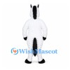 Horse Mascot Costume in White with Black Mane and Tail
