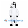 Horse Mascot Costume in White with Black Mane and Tail