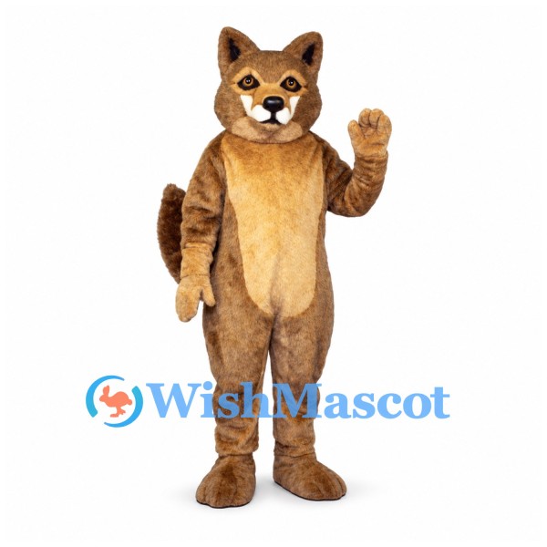 Wolf Mascot Costume in Brown with Tan Belly