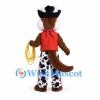 Fox Mascot Costume with Cowboy Hat and Cow Print Chaps