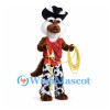 Fox Mascot Costume with Cowboy Hat and Cow Print Chaps