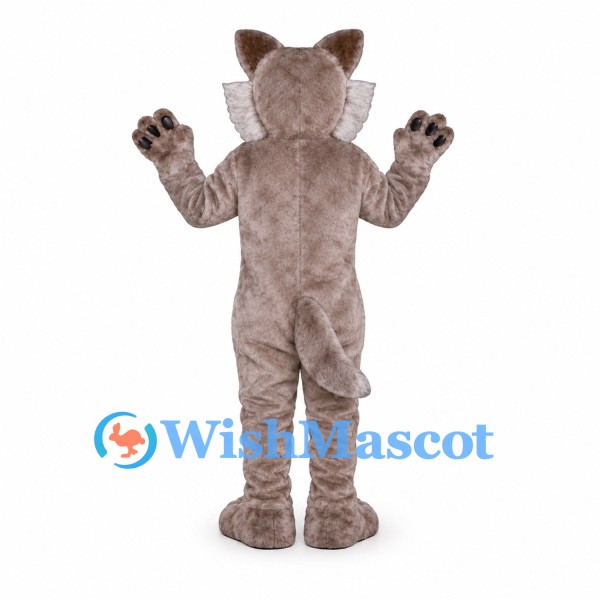 Wolf Mascot Costume in Gray Brown with Cream Belly