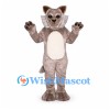 Wolf Mascot Costume in Gray Brown with Cream Belly