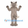 Werewolf Mascot Costume in Gray with White Belly and Fangs