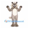 Werewolf Mascot Costume in Gray with White Belly and Fangs
