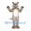 Werewolf Mascot Costume in Gray with White Belly and Fangs