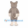 Husky Dog Mascot Costume in Gray with Cream Belly and Curled Tail