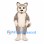 Husky Dog Mascot Costume in Gray with Cream Belly and Curled Tail