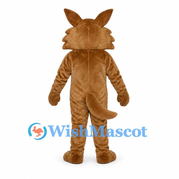 Wolf Mascot Costume in Brown with Tufted Cheeks