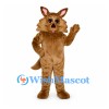 Wolf Mascot Costume in Brown with Tufted Cheeks