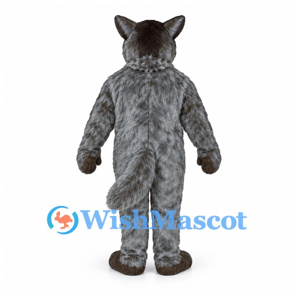 Werewolf Mascot Costume in Dark Gray with Shaggy Fur