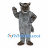 Werewolf Mascot Costume in Dark Gray with Shaggy Fur