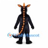Dragon Mascot Costume in Black with Orange Spines and Horn