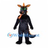 Dragon Mascot Costume in Black with Orange Spines and Horn