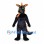 Dragon Mascot Costume in Black with Orange Spines and Horn