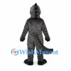 Dinosaur Mascot Costume in Black with Gray Chest and Sharp Teeth