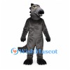 Dinosaur Mascot Costume in Black with Gray Chest and Sharp Teeth