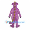Dragon Mascot Costume in Purple with Gold Belly and Back Spikes